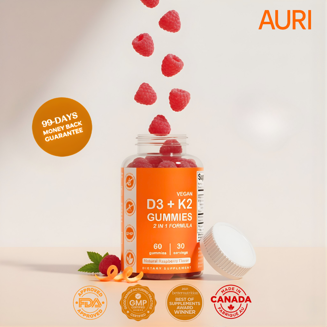 AURI™ – D3 + K2 Gummies Mood & Energy Support for the Darker Months