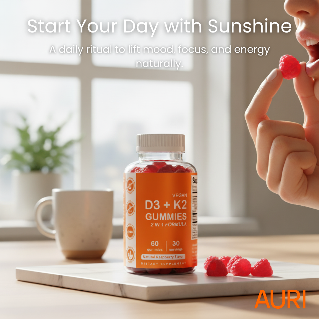 AURI™ – D3 + K2 Gummies Mood & Energy Support for the Darker Months